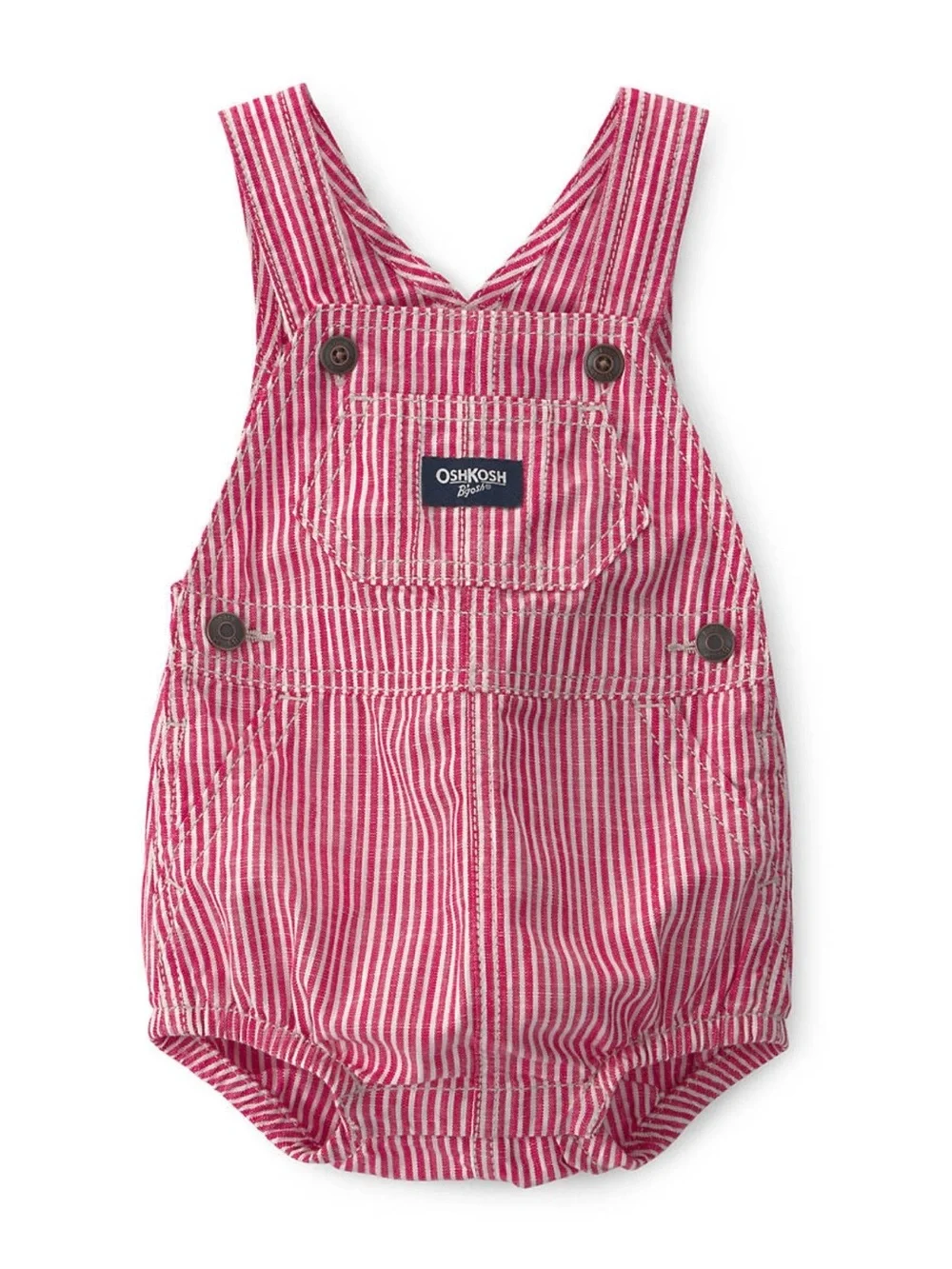 OshKosh B'gosh Red and White Striped Baby Overalls 100% cotton